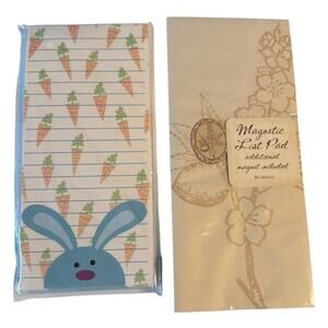 Noteworthy & DGI Floral and Carrot Bunny Magnetic Notepads 80 Sheets